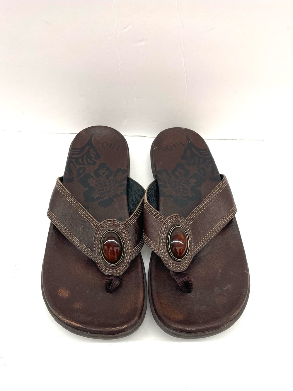 Taos Bulleyes vintage Native flipflops Sz 10